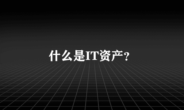 什么是IT资产？