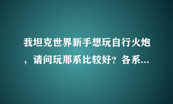 我坦克世界新手想玩自行火炮，请问玩那系比较好？各系的特点是什么？有没有什么技巧？