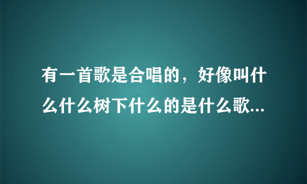 有一首歌是合唱的，好像叫什么什么树下什么的是什么歌了，感觉很好听。