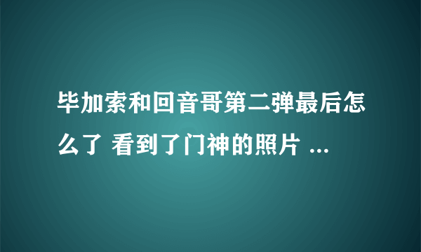 毕加索和回音哥第二弹最后怎么了 看到了门神的照片 毕加索为什么没话了 之后回音哥说以后不要搞基了