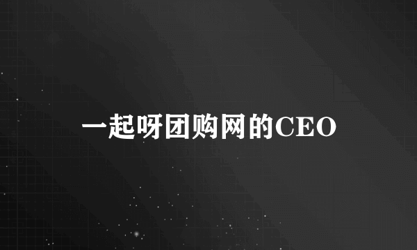 一起呀团购网的CEO