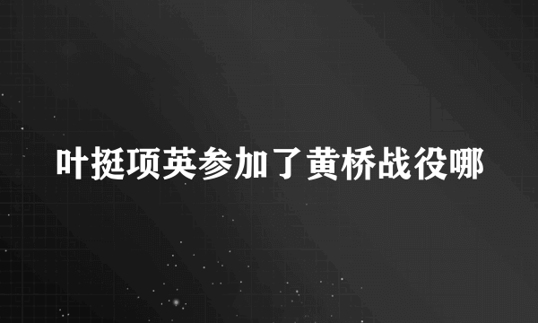 叶挺项英参加了黄桥战役哪