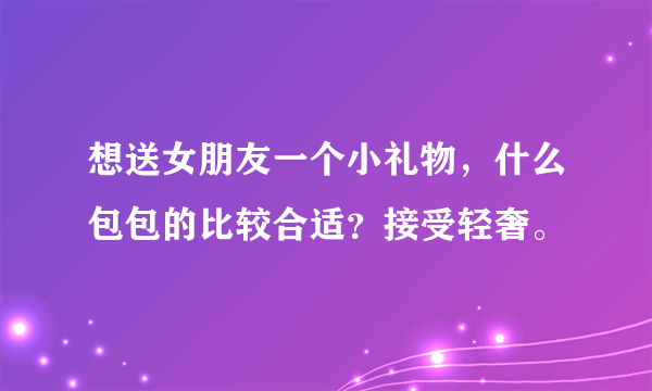 想送女朋友一个小礼物，什么包包的比较合适？接受轻奢。