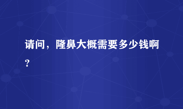 请问，隆鼻大概需要多少钱啊？