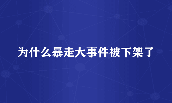 为什么暴走大事件被下架了