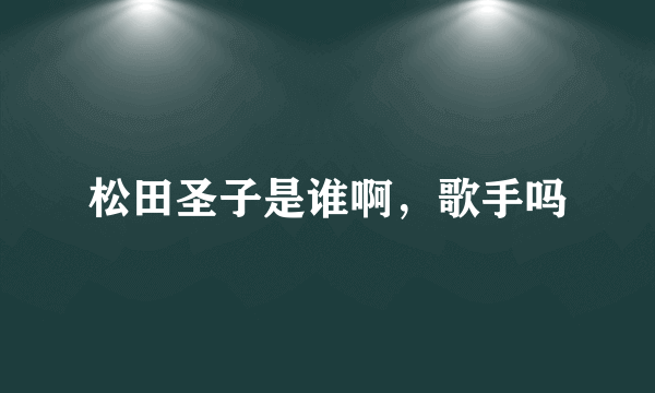 松田圣子是谁啊，歌手吗