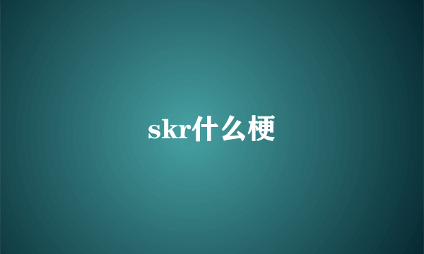 skr什么梗