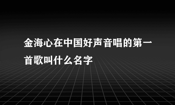 金海心在中国好声音唱的第一首歌叫什么名字