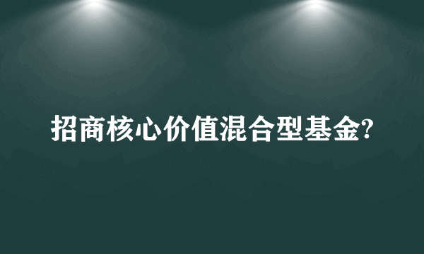 招商核心价值混合型基金?