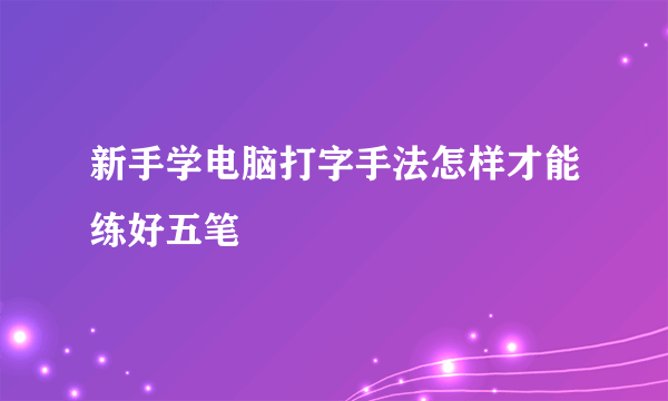 新手学电脑打字手法怎样才能练好五笔