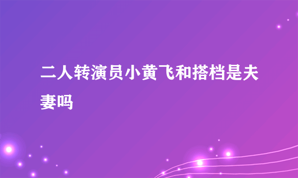 二人转演员小黄飞和搭档是夫妻吗