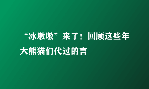 “冰墩墩”来了！回顾这些年大熊猫们代过的言