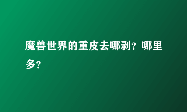 魔兽世界的重皮去哪剥？哪里多？