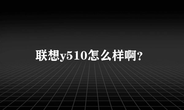 联想y510怎么样啊？