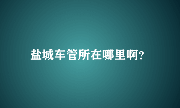 盐城车管所在哪里啊？