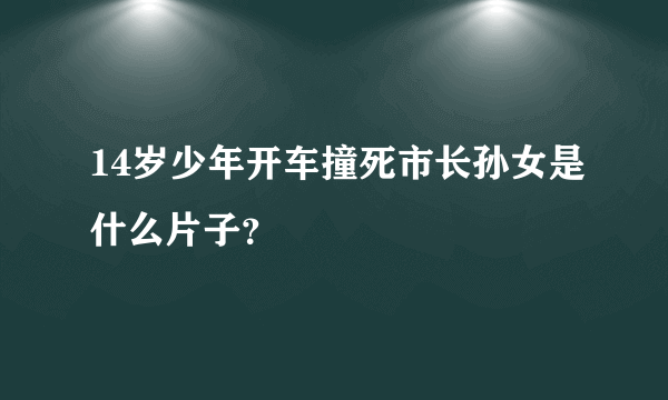 14岁少年开车撞死市长孙女是什么片子？