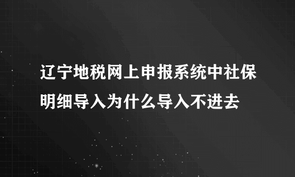 辽宁地税网上申报系统中社保明细导入为什么导入不进去