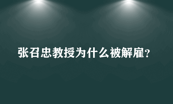 张召忠教授为什么被解雇？