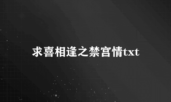 求喜相逢之禁宫情txt