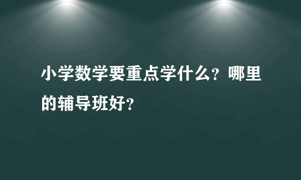 小学数学要重点学什么？哪里的辅导班好？