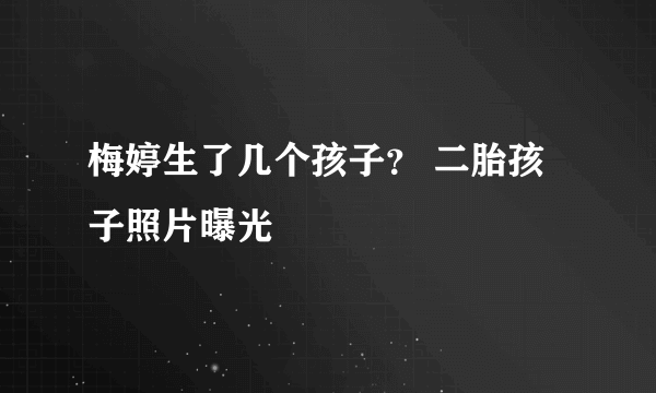 梅婷生了几个孩子？ 二胎孩子照片曝光