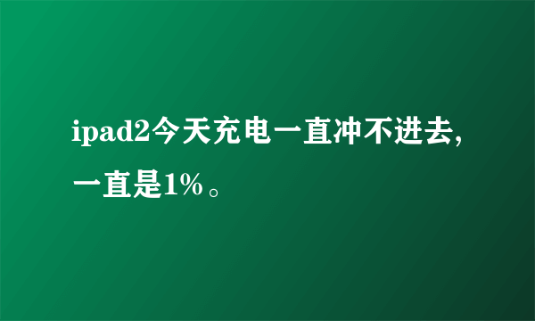 ipad2今天充电一直冲不进去,一直是1%。