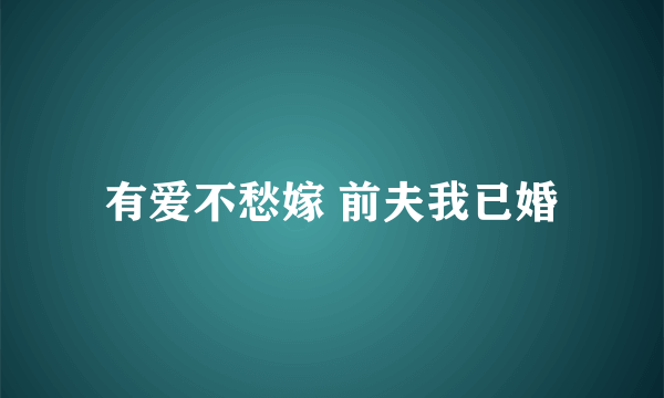 有爱不愁嫁 前夫我已婚