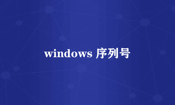 windows 序列号