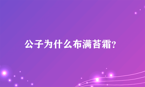 公子为什么布满苔霜？