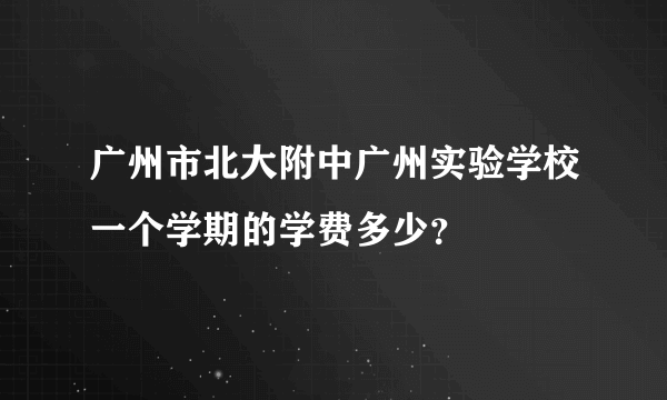 广州市北大附中广州实验学校一个学期的学费多少？