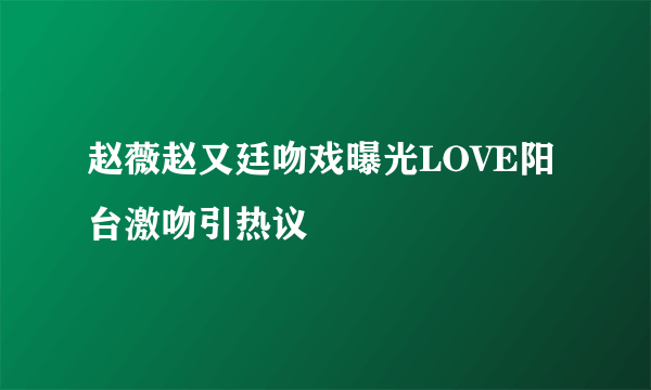 赵薇赵又廷吻戏曝光LOVE阳台激吻引热议