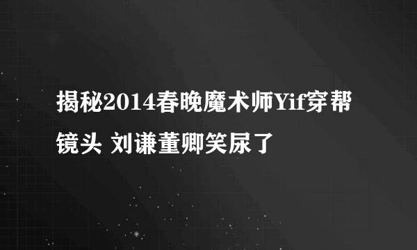 揭秘2014春晚魔术师Yif穿帮镜头 刘谦董卿笑尿了