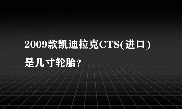 2009款凯迪拉克CTS(进口)是几寸轮胎？