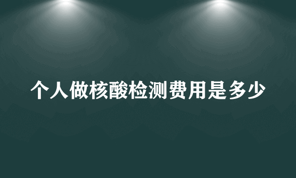 个人做核酸检测费用是多少