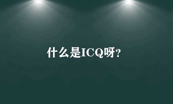 什么是ICQ呀？