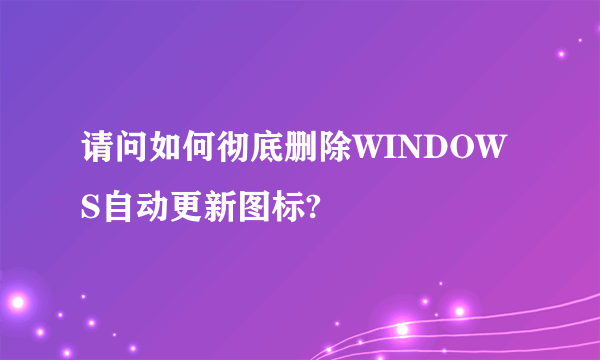 请问如何彻底删除WINDOWS自动更新图标?