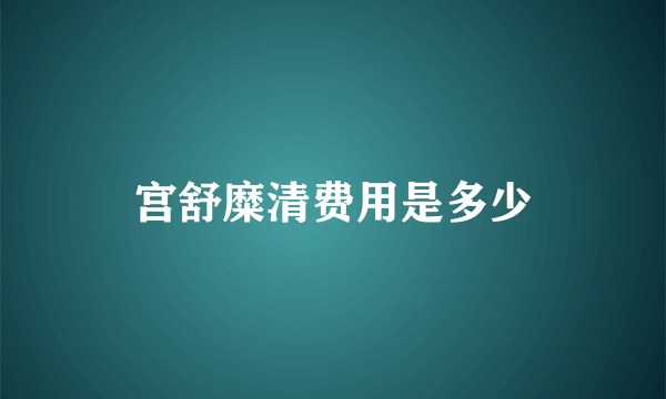 宫舒糜清费用是多少