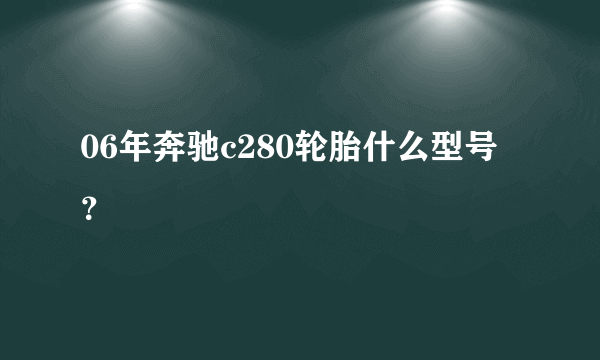 06年奔驰c280轮胎什么型号？