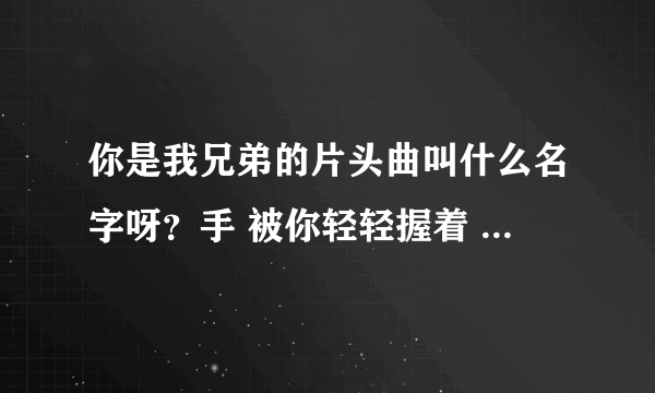 你是我兄弟的片头曲叫什么名字呀？手 被你轻轻握着 梦 渐渐有了颜色