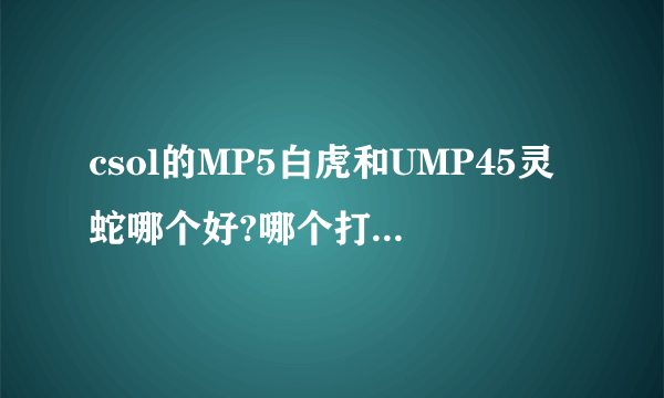 csol的MP5白虎和UMP45灵蛇哪个好?哪个打竞技好？