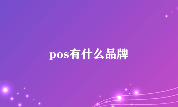 pos有什么品牌