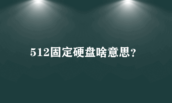 512固定硬盘啥意思？