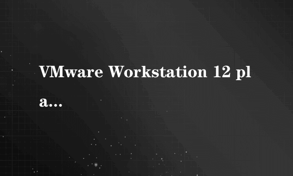 VMware Workstation 12 player 怎么打开虚拟网络编辑器