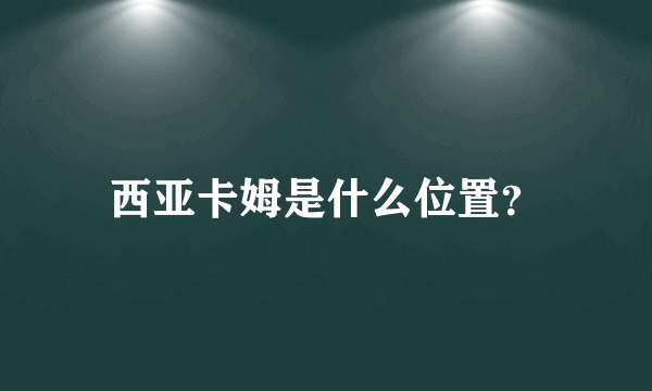 西亚卡姆是什么位置？