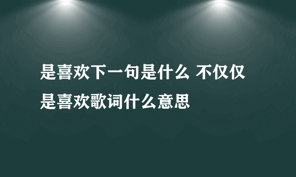 是喜欢下一句是什么 不仅仅是喜欢歌词什么意思