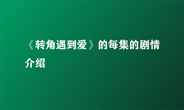 《转角遇到爱》的每集的剧情介绍