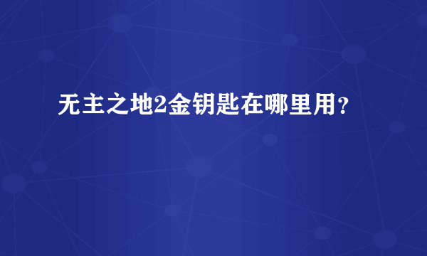 无主之地2金钥匙在哪里用？