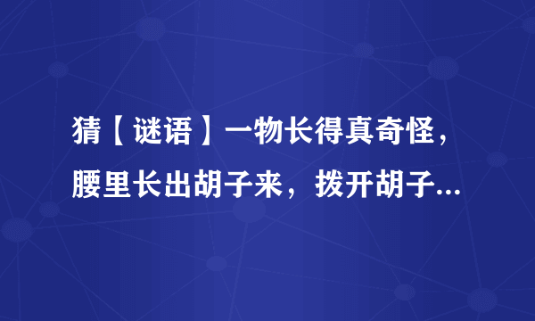 猜【谜语】一物长得真奇怪，腰里长出胡子来，拨开胡子看一看，露出牙齿一排排（打一农作物）