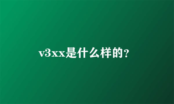 v3xx是什么样的？