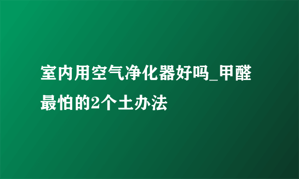 室内用空气净化器好吗_甲醛最怕的2个土办法